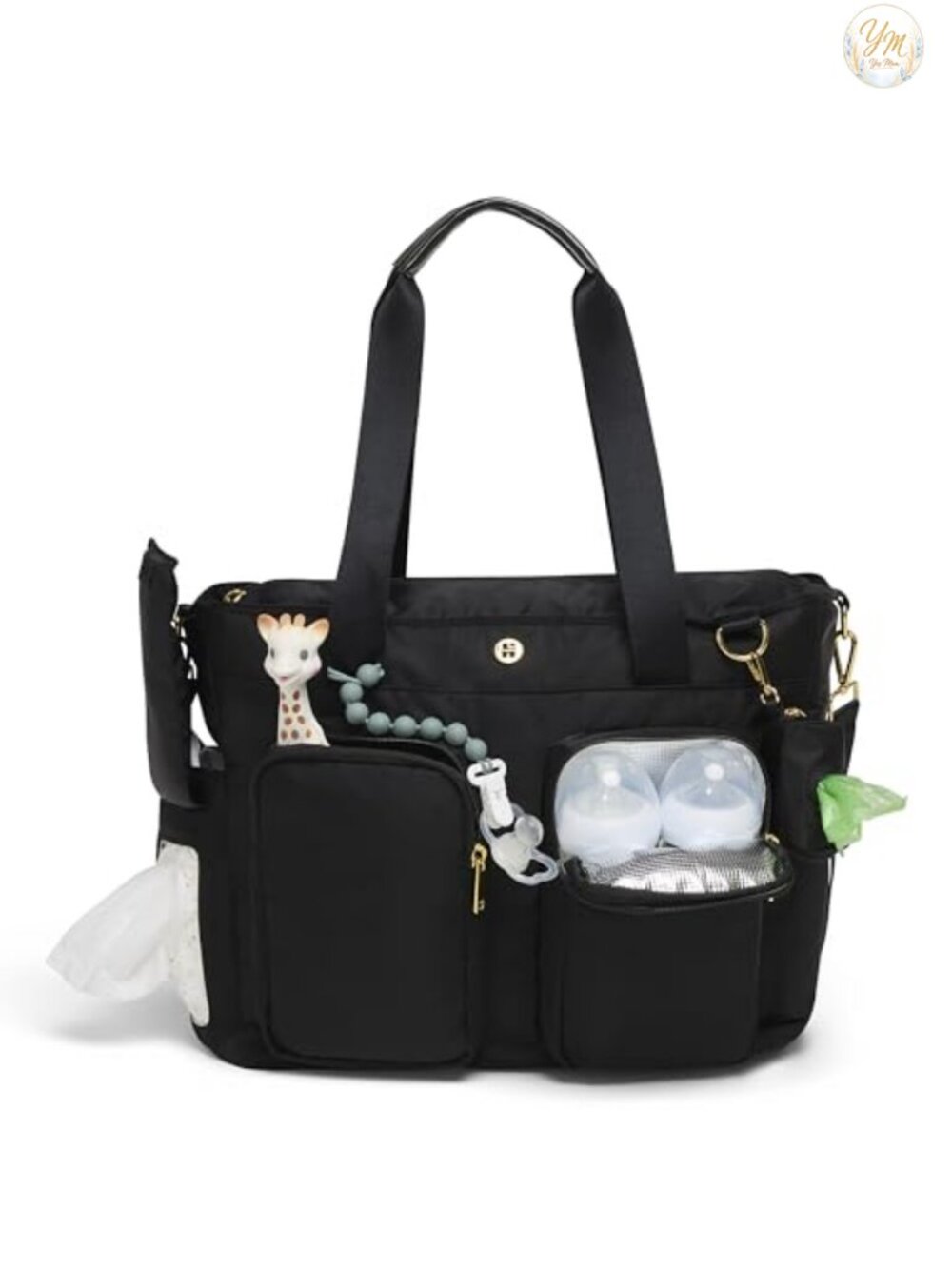 Diaper Bag Tote Water-Resistant with Stroller Attachments